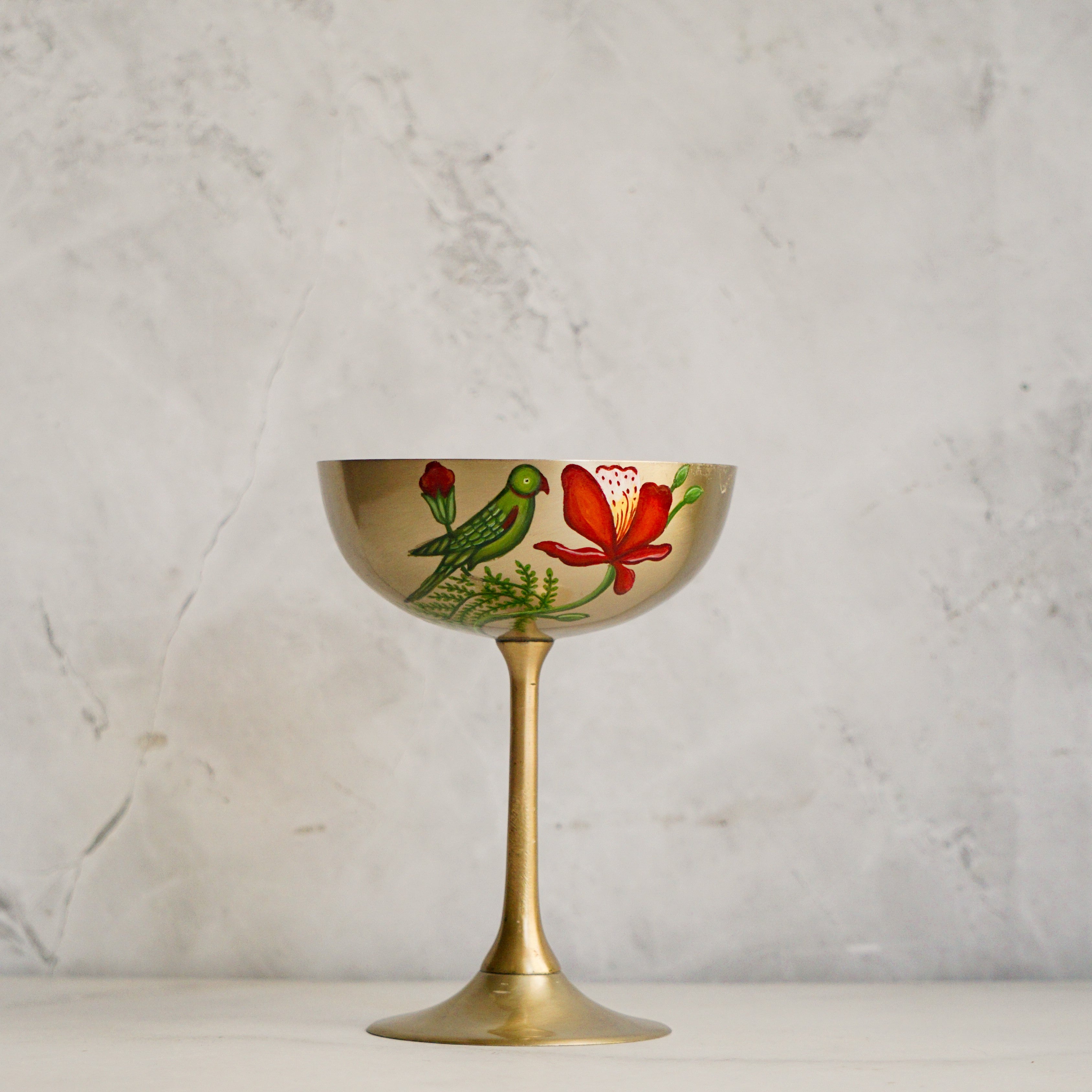 Brass Coupe Glass Set
