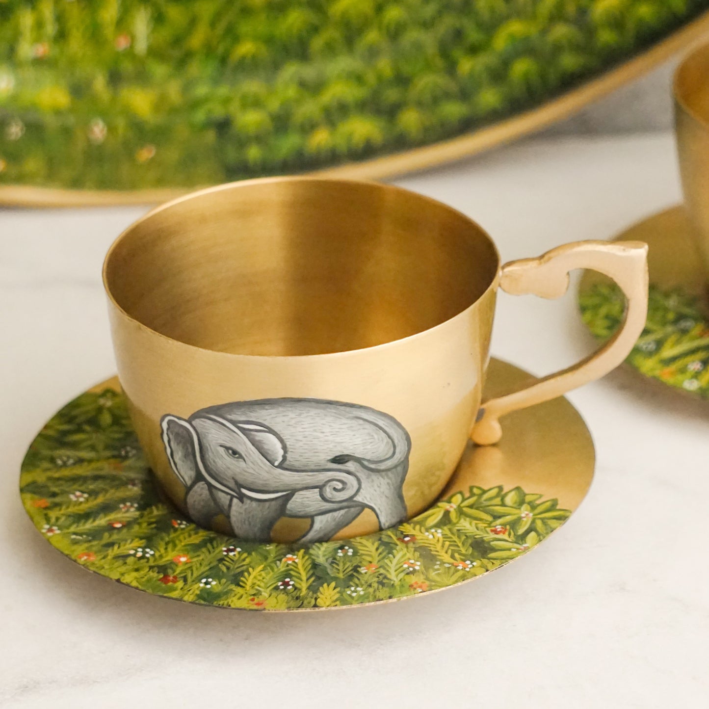 Brass Cup & Saucer (Set of 2)