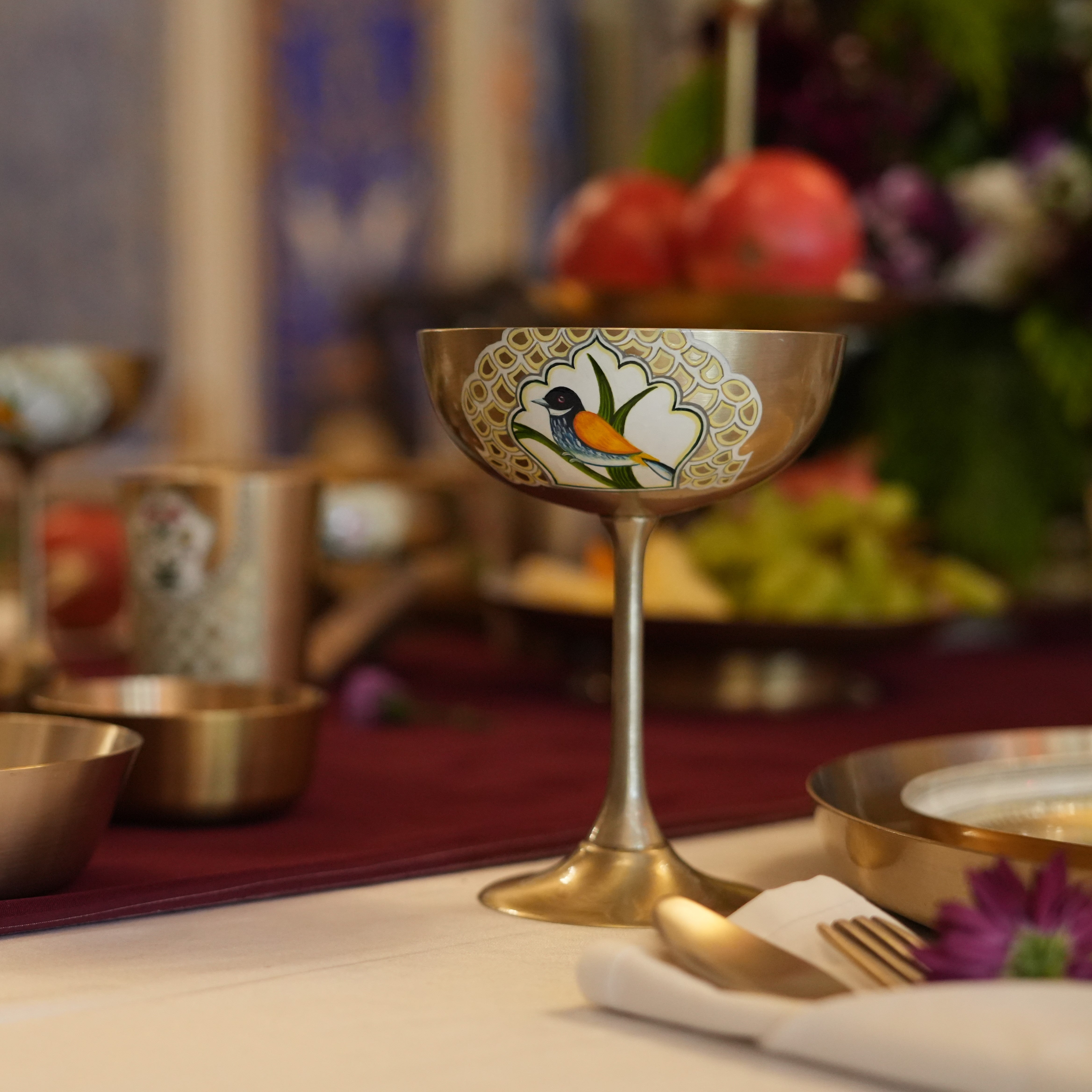 Brass Coupe Glass Set