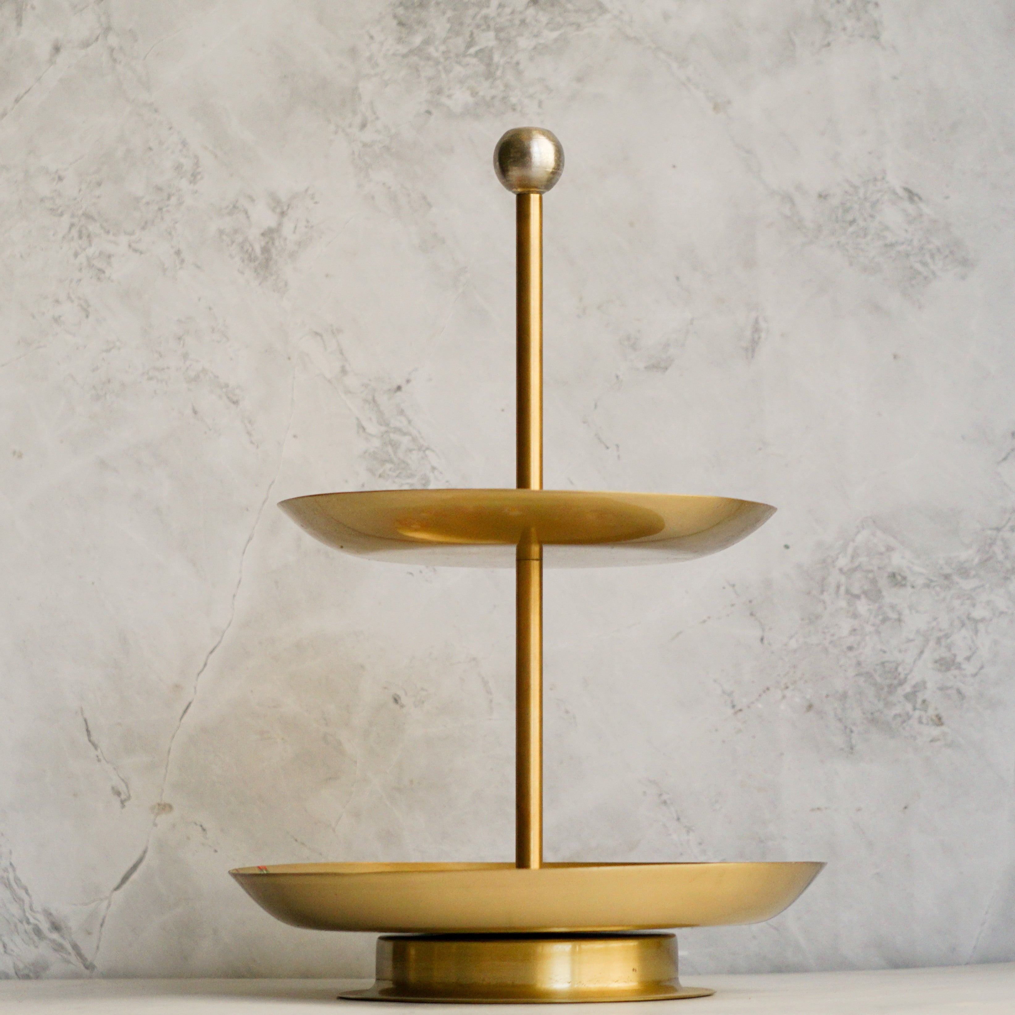 Brass 2-Tier Dessert Stand