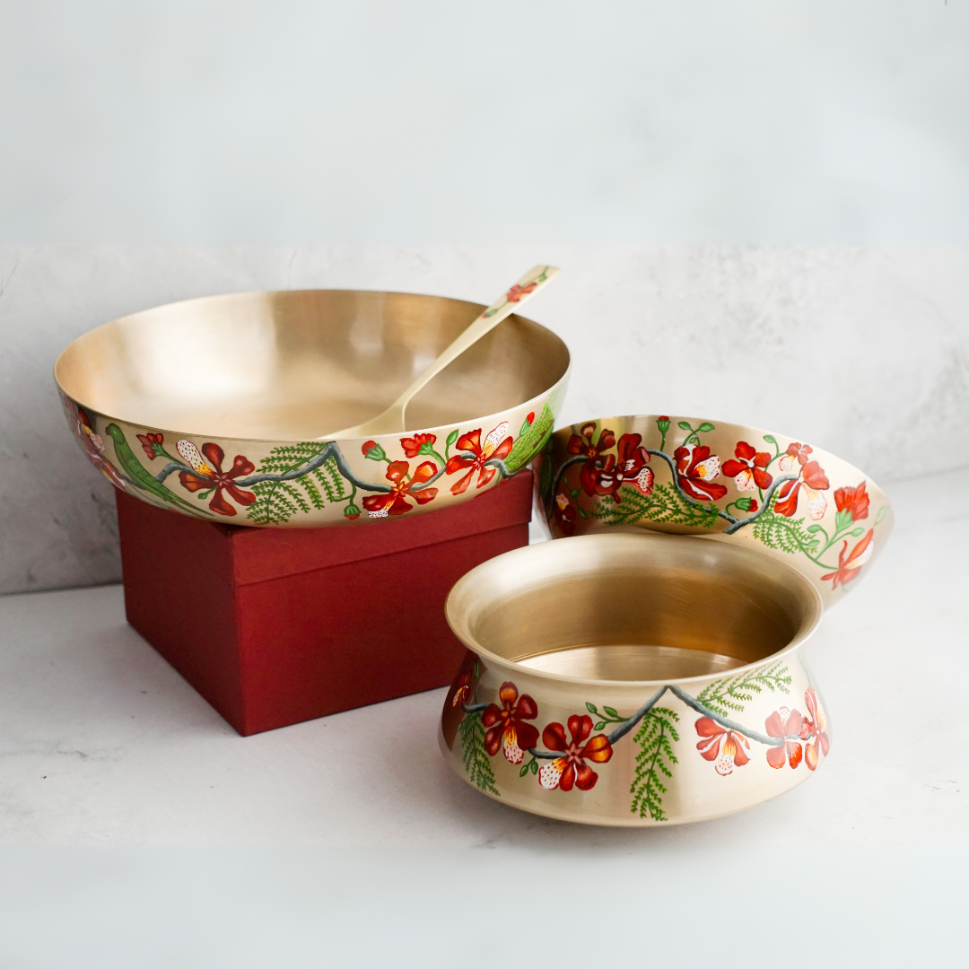 Kansa Dinner Set For 6 with Serveware