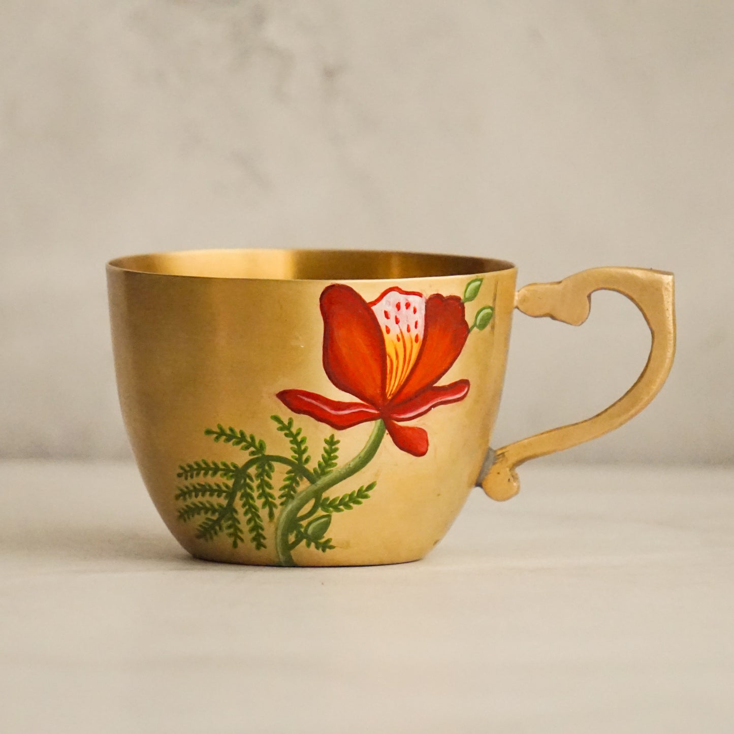 Brass Cup & Saucer (Set of 2)