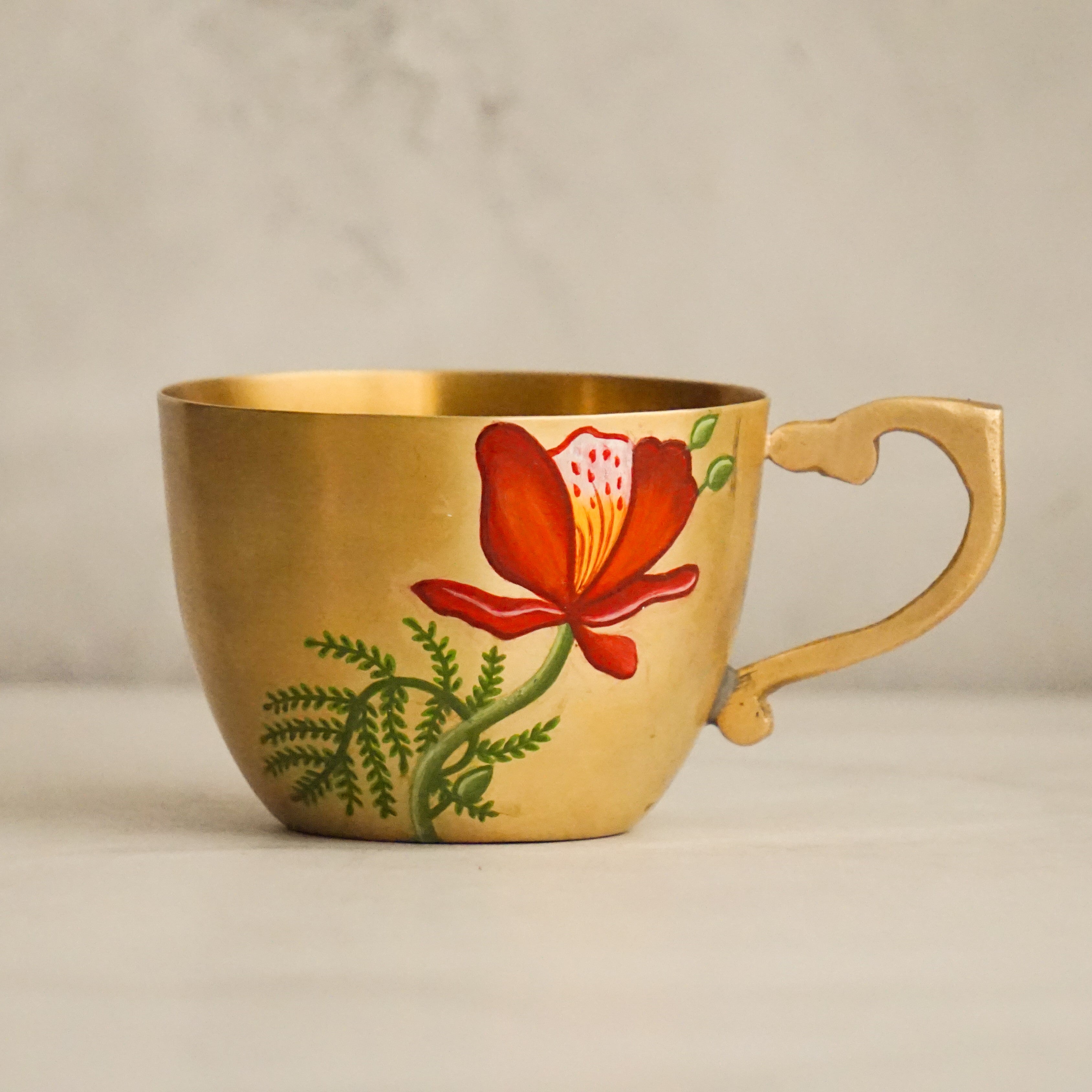 Brass Cup & Saucer (Set of 2)