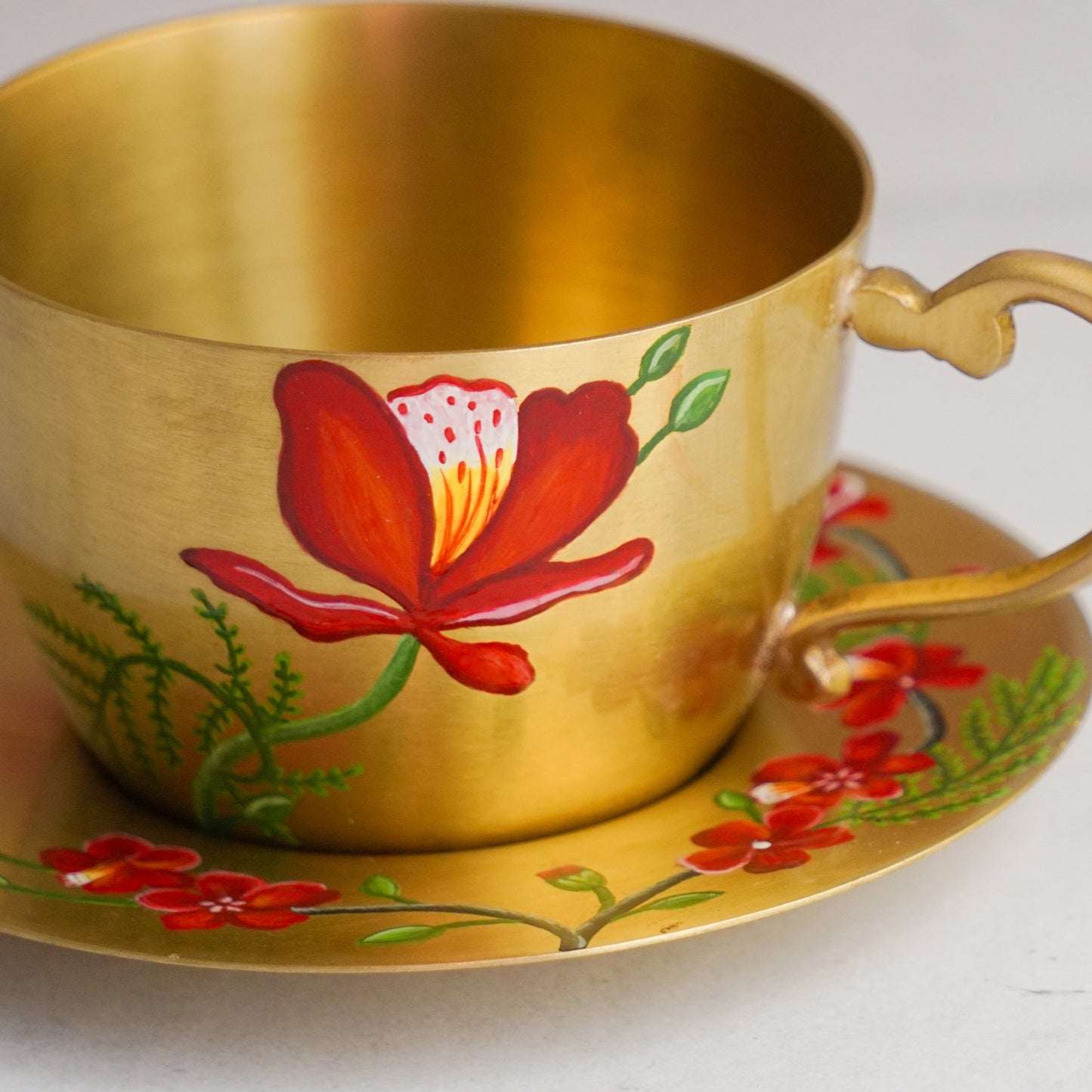 Brass Cup & Saucer (Set of 2)