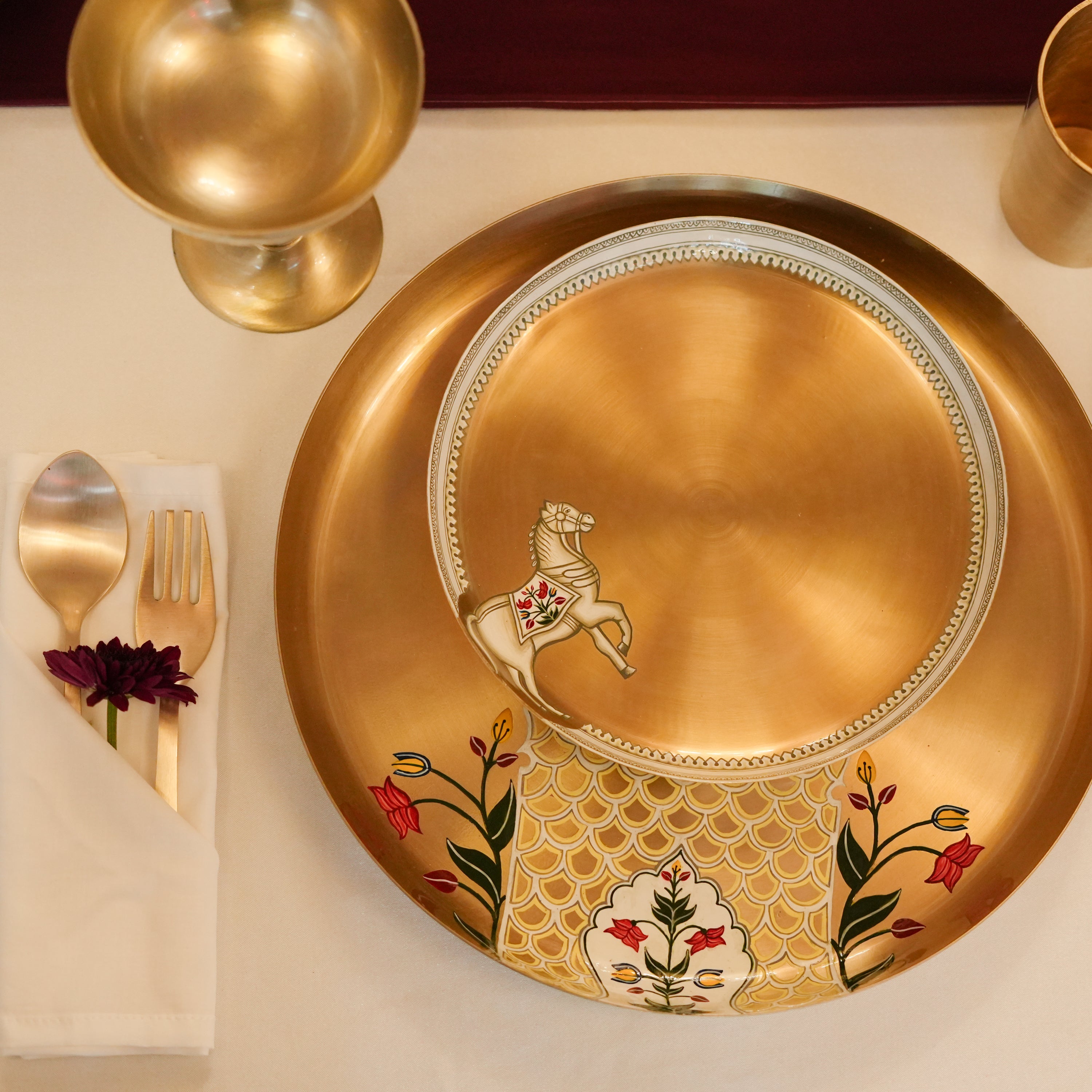 Kansa Dinner Set For 6 with Serveware