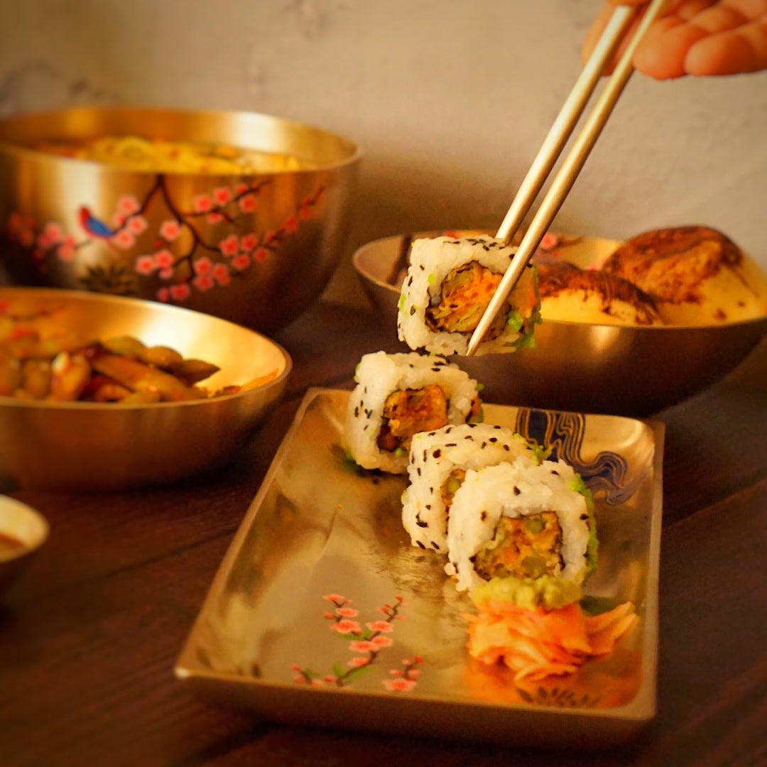 Brass Sushi Platter Set