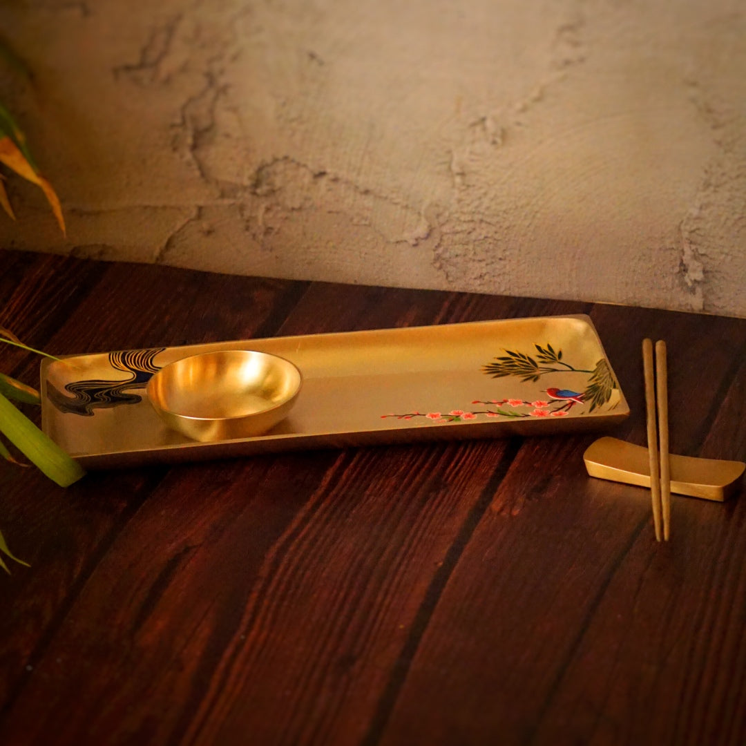 Brass Sushi Platter Set