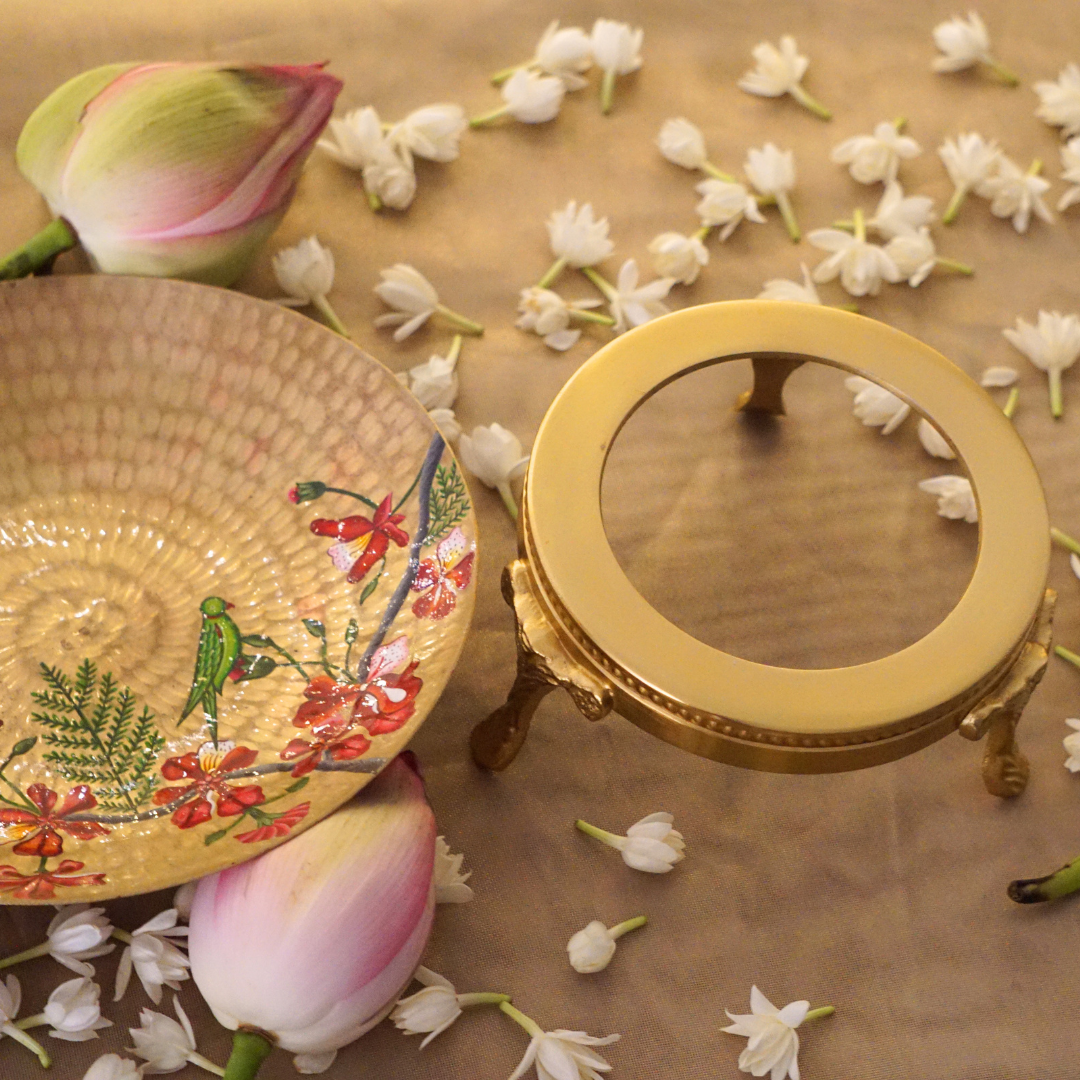 Brass Platter with Stand