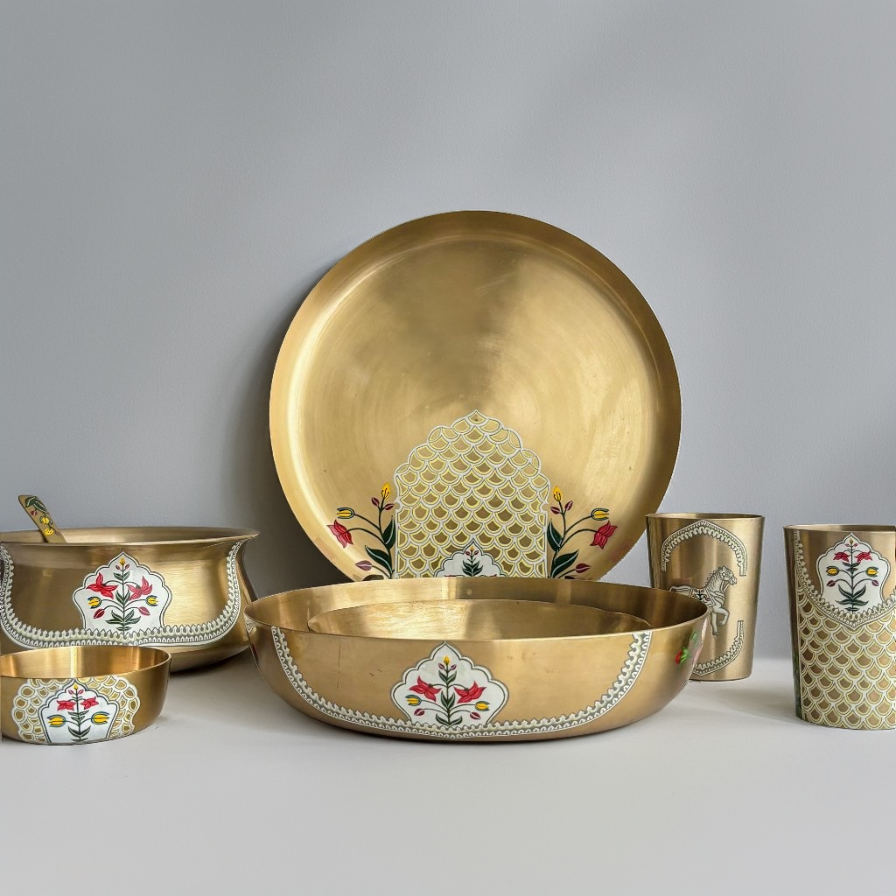 Kansa Dinner Set For 6 with Serveware