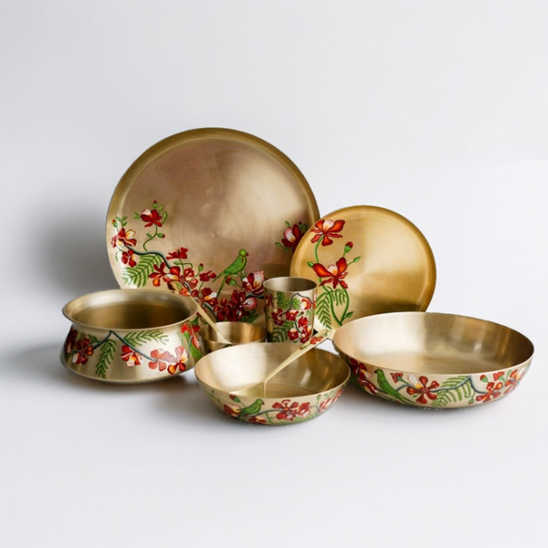 Kansa Dinner Set For 6 with Serveware