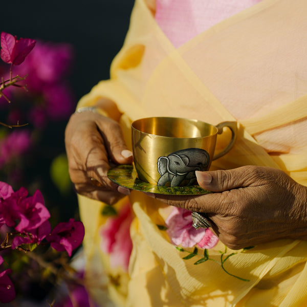 Brass Cup & Saucer (Set of 2)