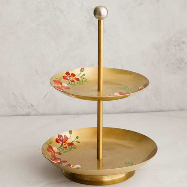 Brass 2-Tier Dessert Stand