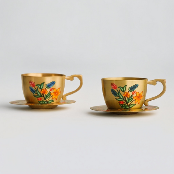 Brass Cup & Saucer (Set of 2)