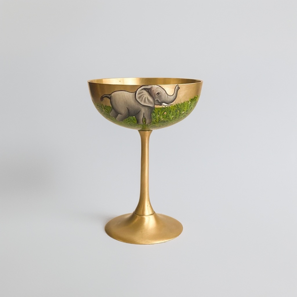 Brass Coupe Glass Set