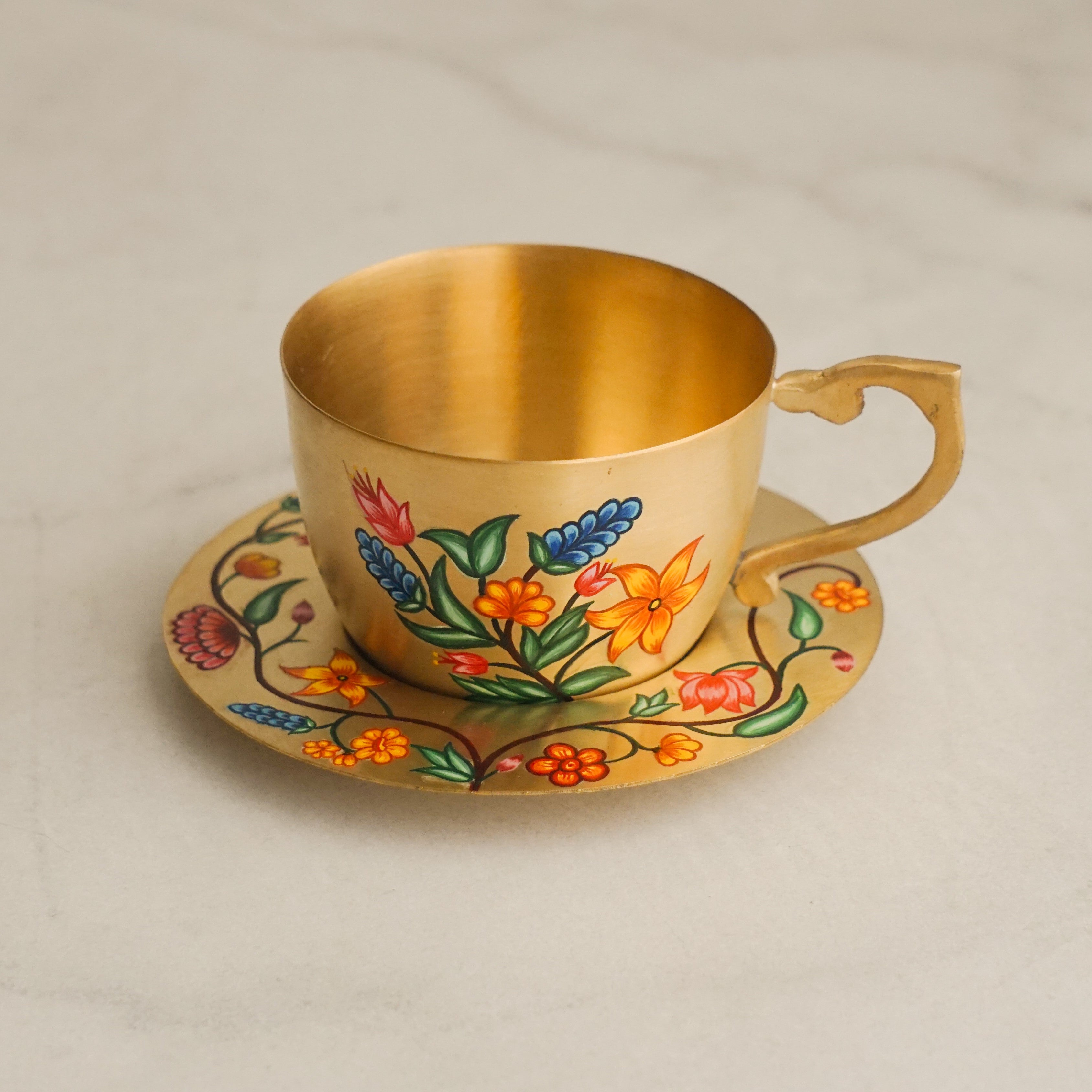 Brass Cup & Saucer (Set of 2)