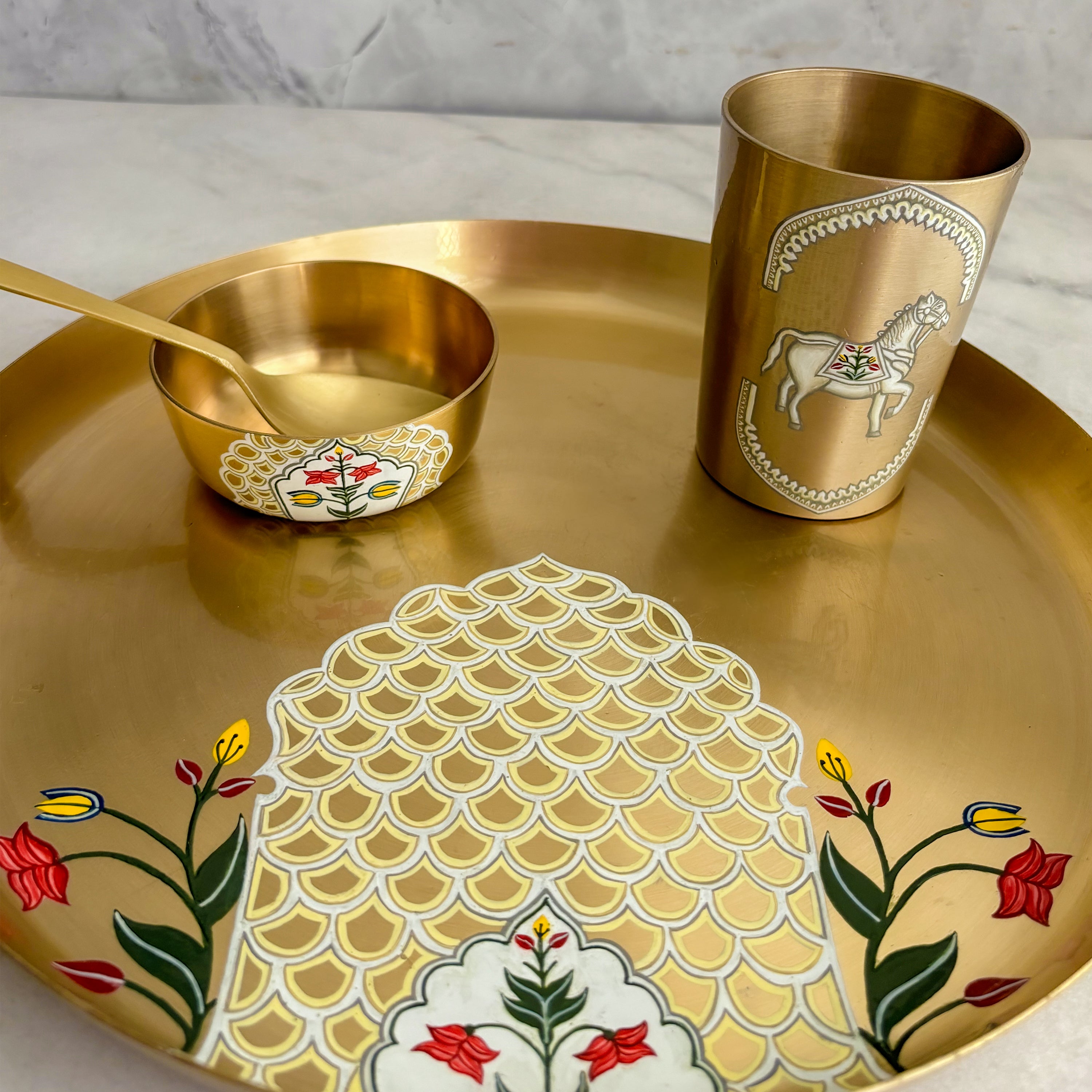 Kansa Dinner Set For 6 with Serveware