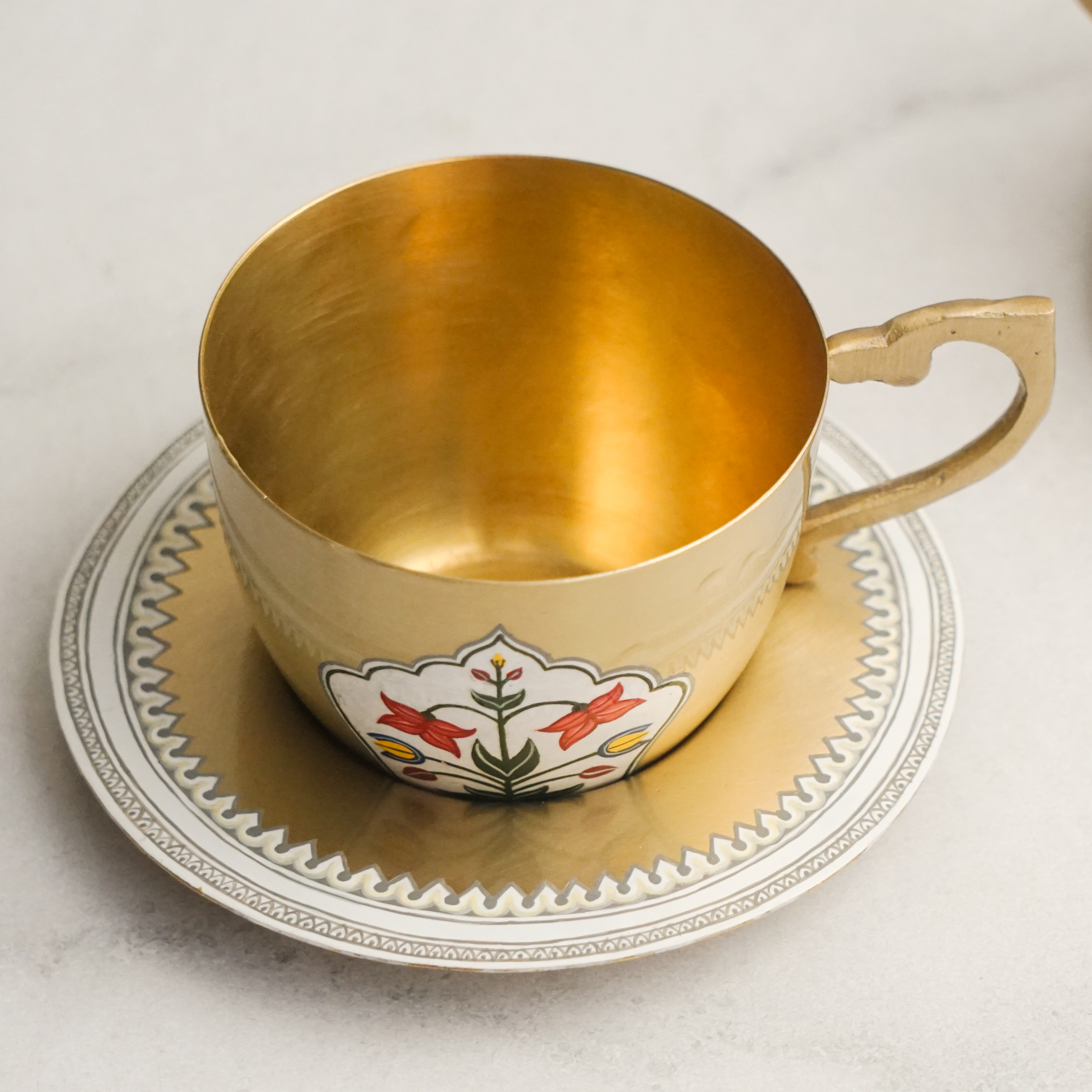 Brass Cup & Saucer (Set of 2)