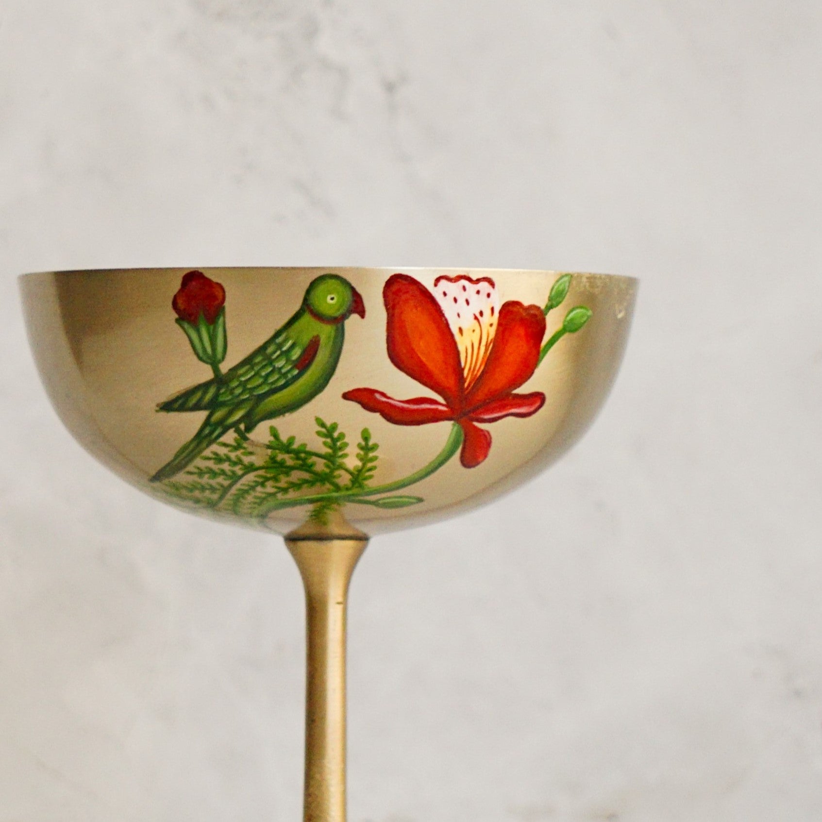 Brass Coupe Glass Set