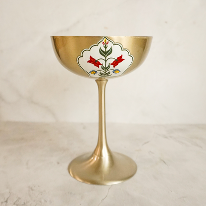 Brass Coupe Glass Set