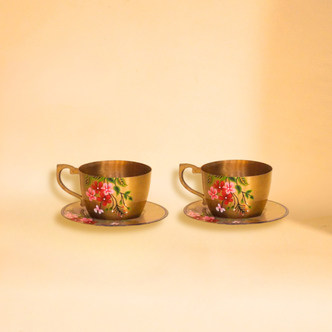 Brass Cup & Saucer (Set of 2)