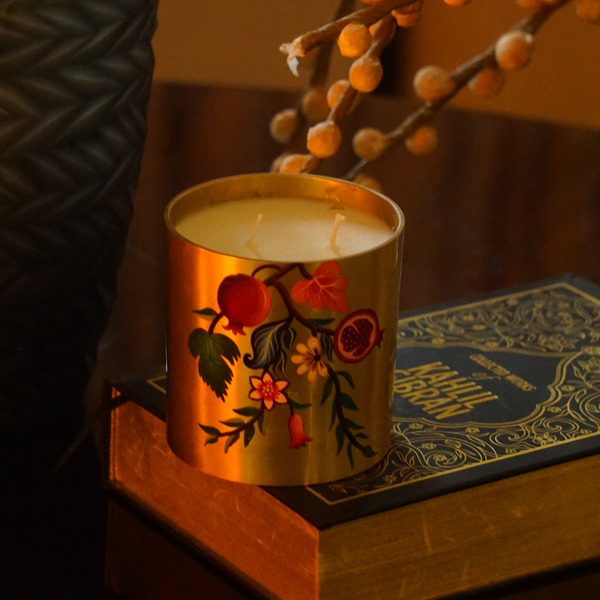 Brass Scented Anar Candle Glass