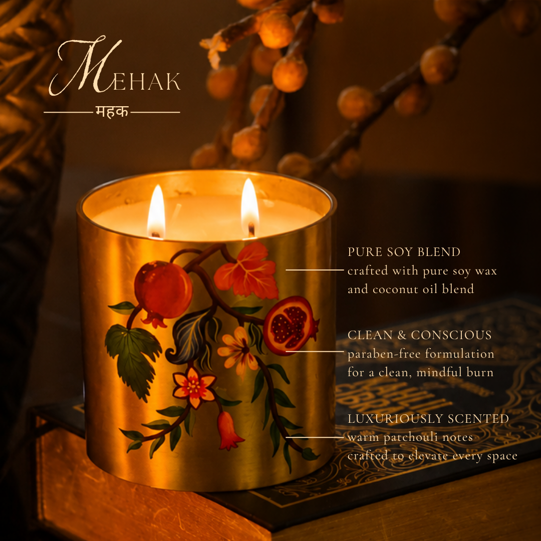 Brass Scented Anar Candle Glass
